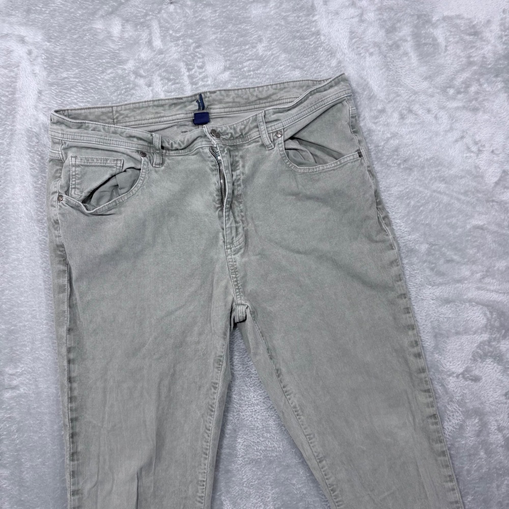 Johnnie-O Corduroy Pants Mens 36x34 Sage Green Straight Leg Stretch Fine Wale